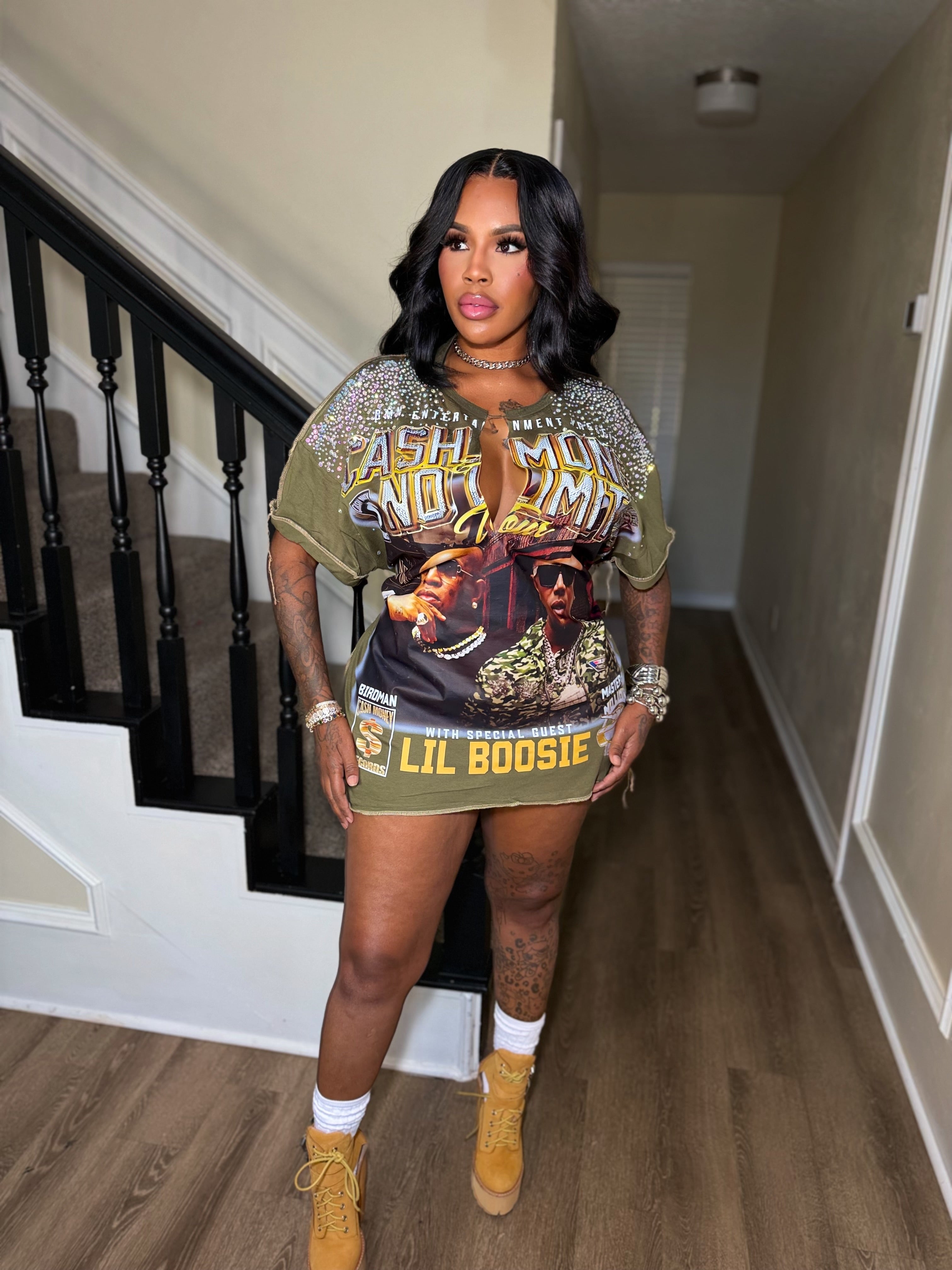 Cash X limit Army oversized tee
