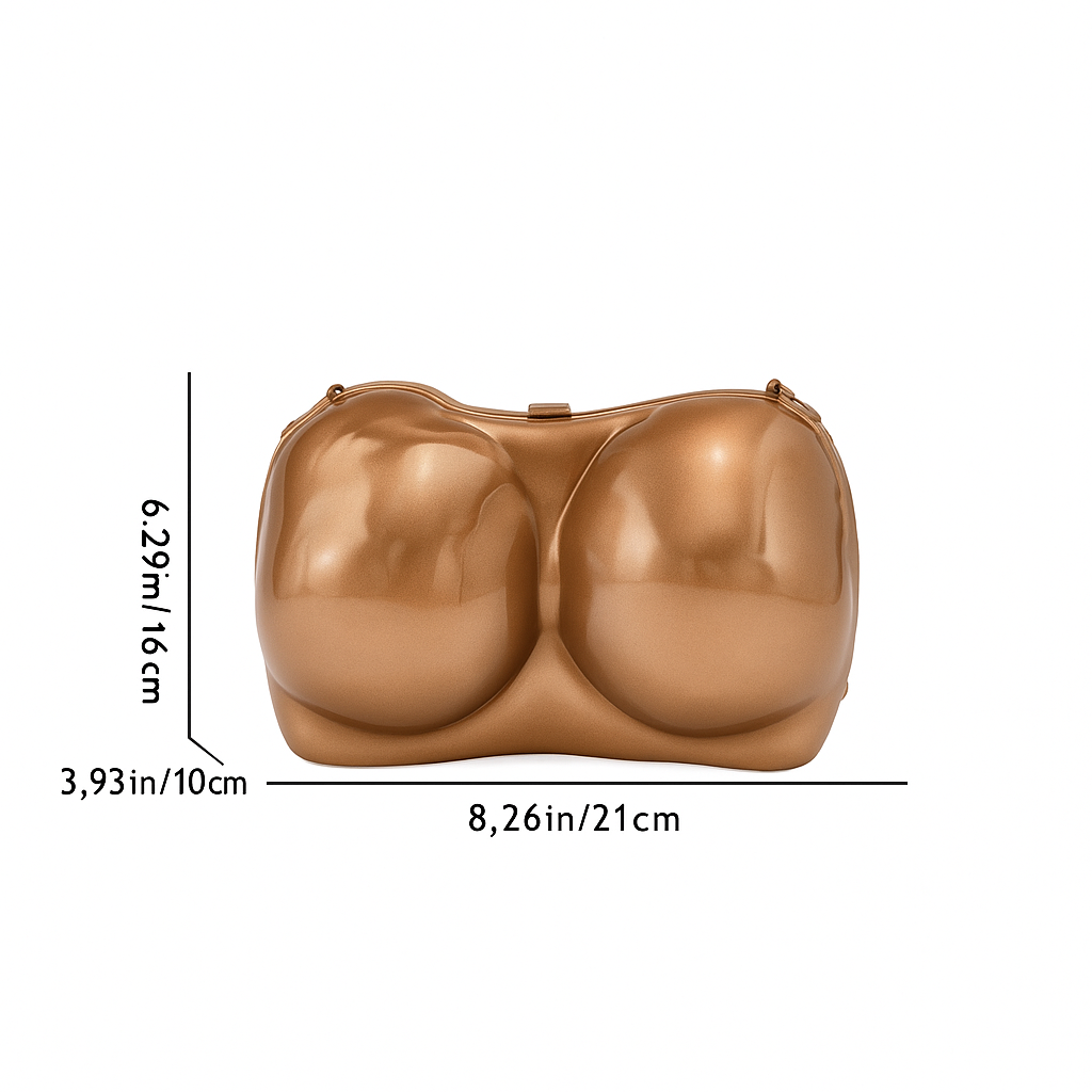Sliver boobs bag