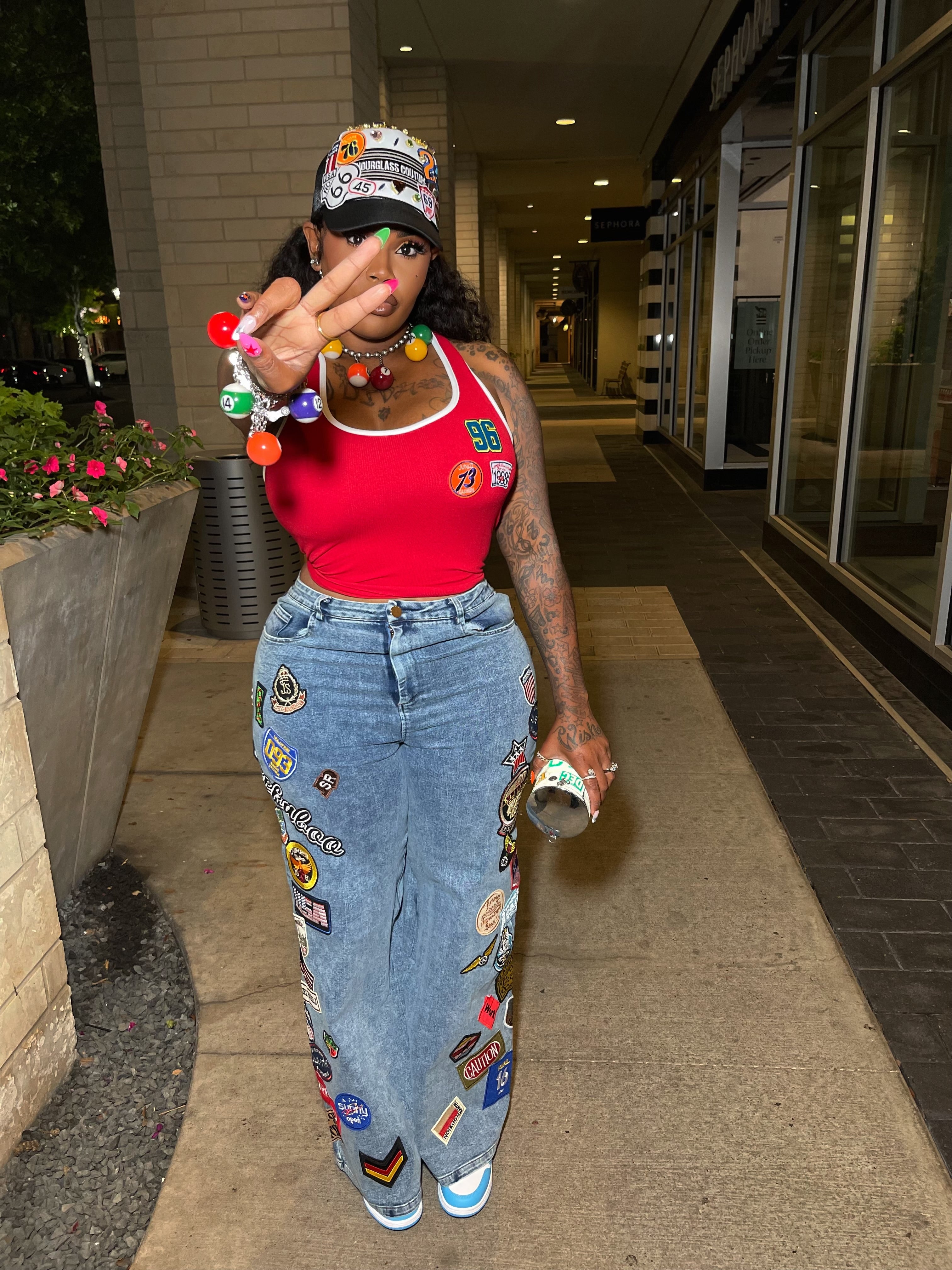 2 tone patchwork tee