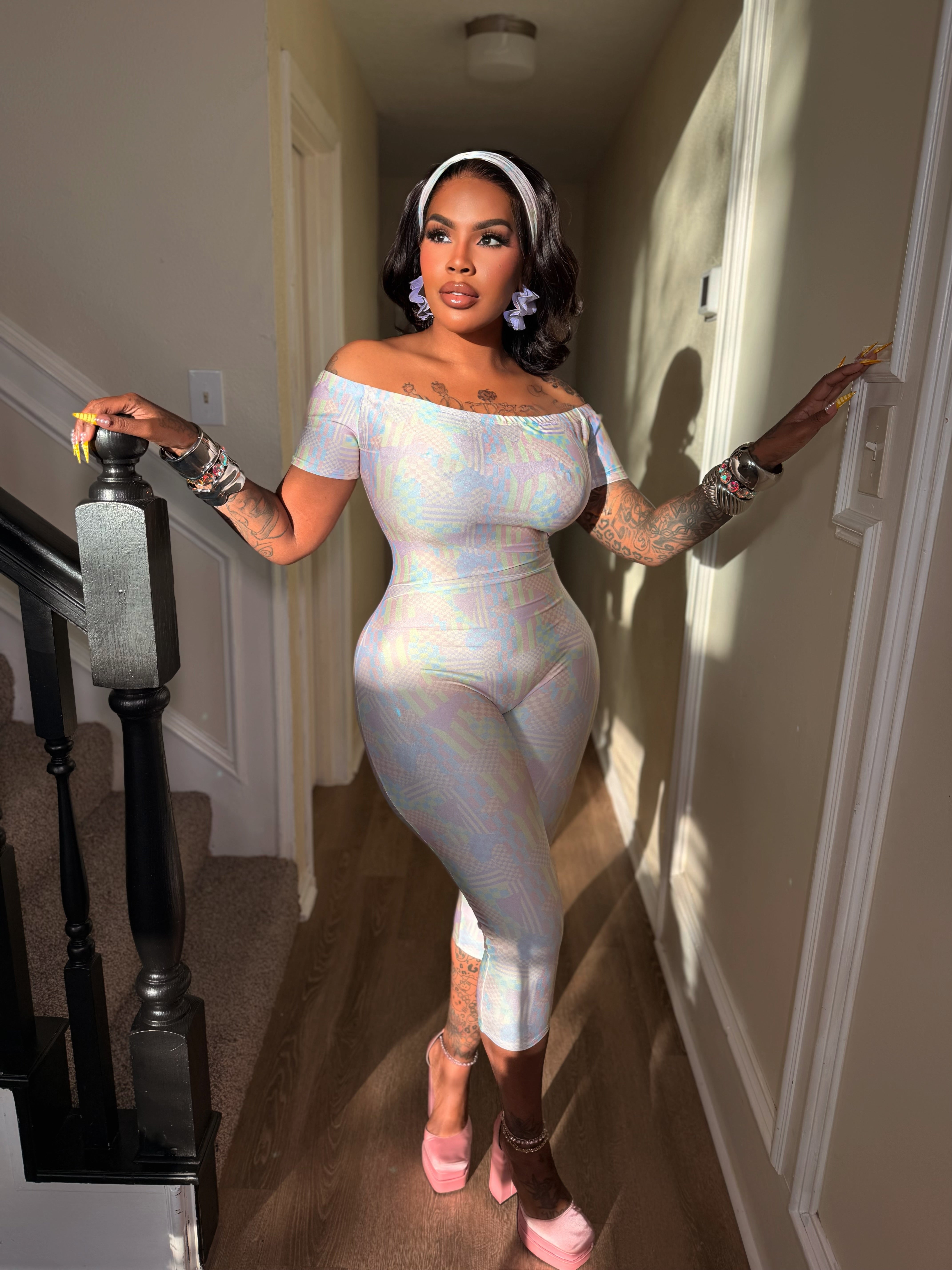 pastel dream Jumpsuit with headband