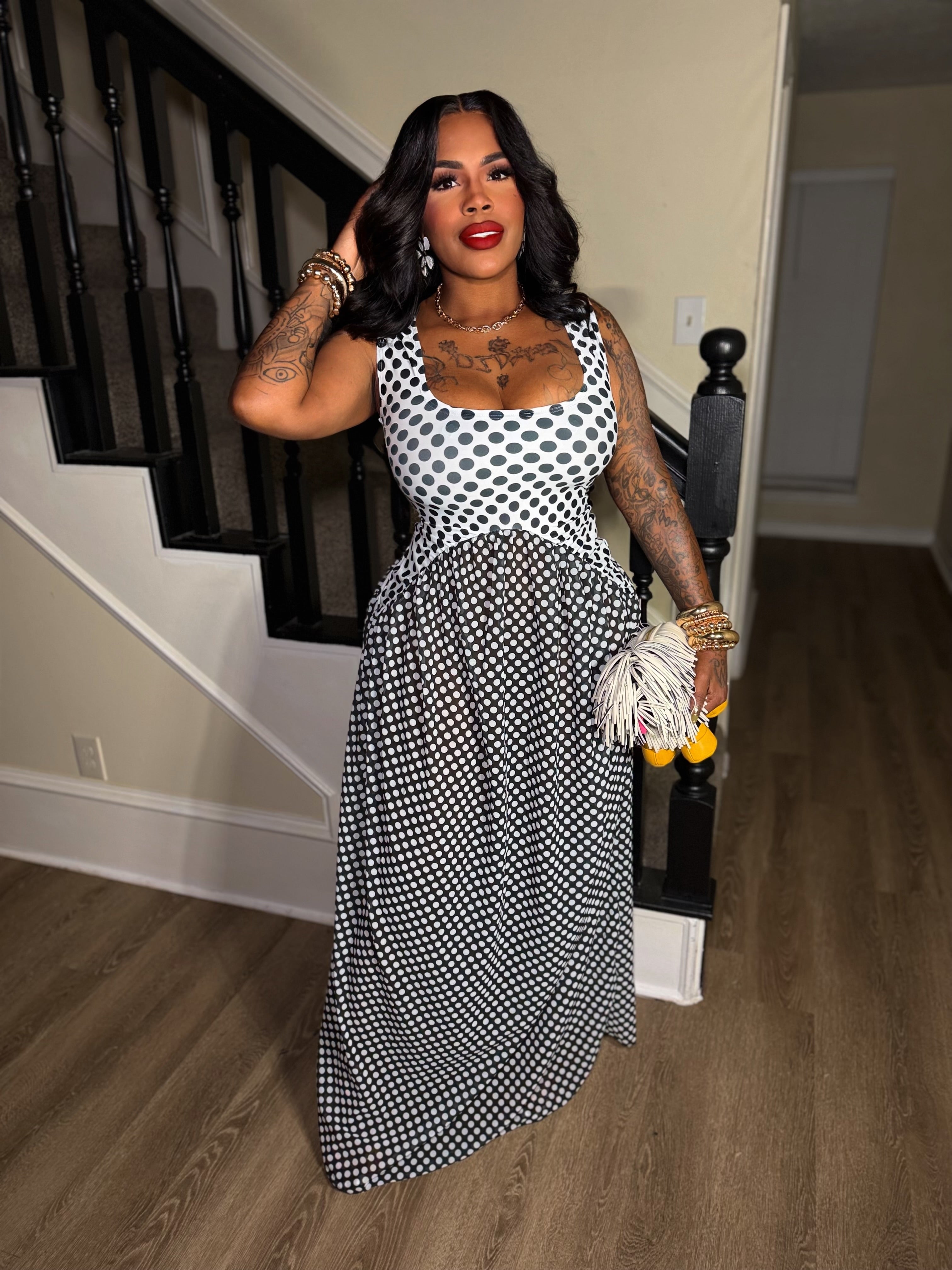 Polka Dot Elegance Maxi Dress
