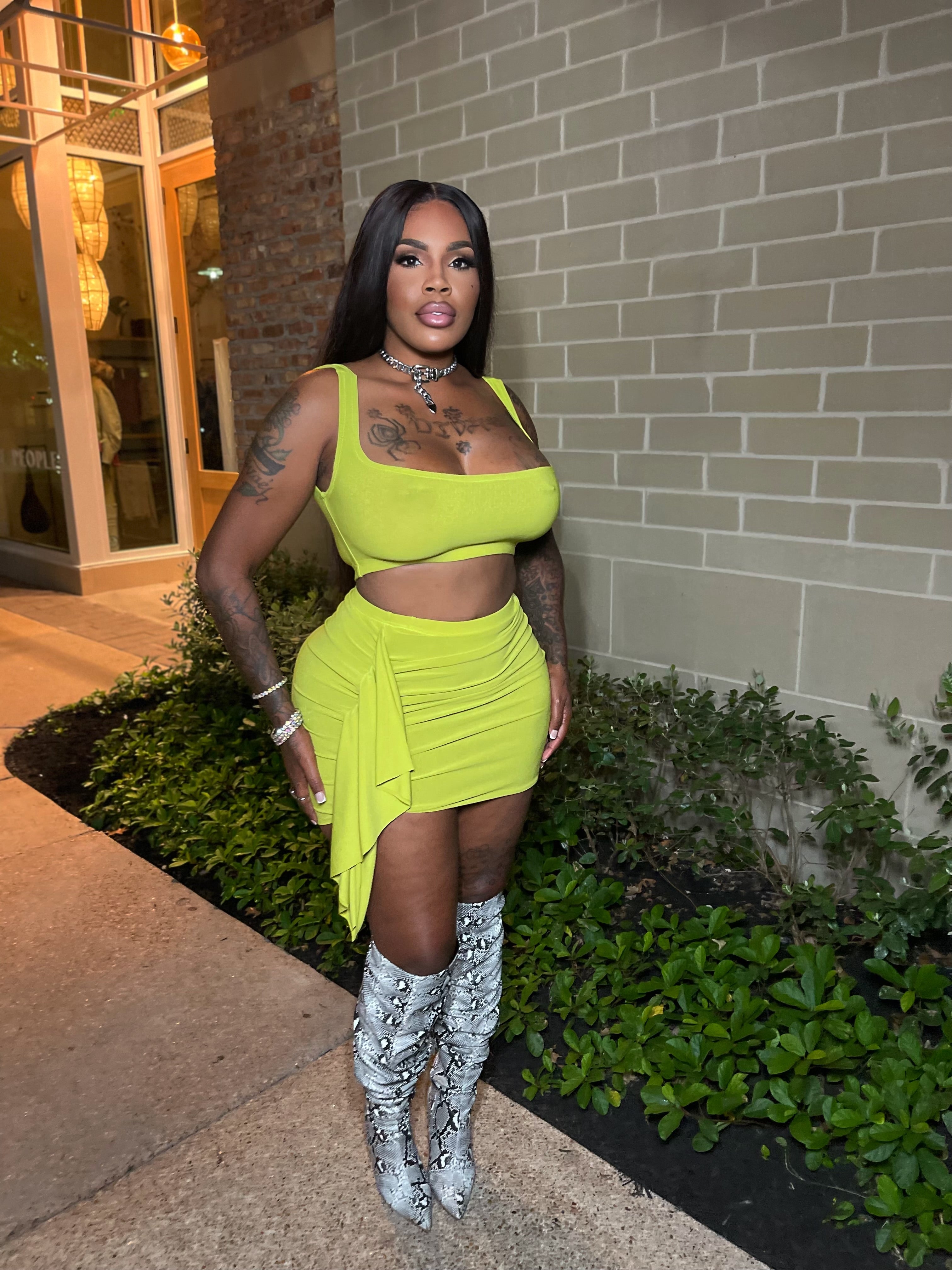 🍋‍🟩 lime juice skirt set