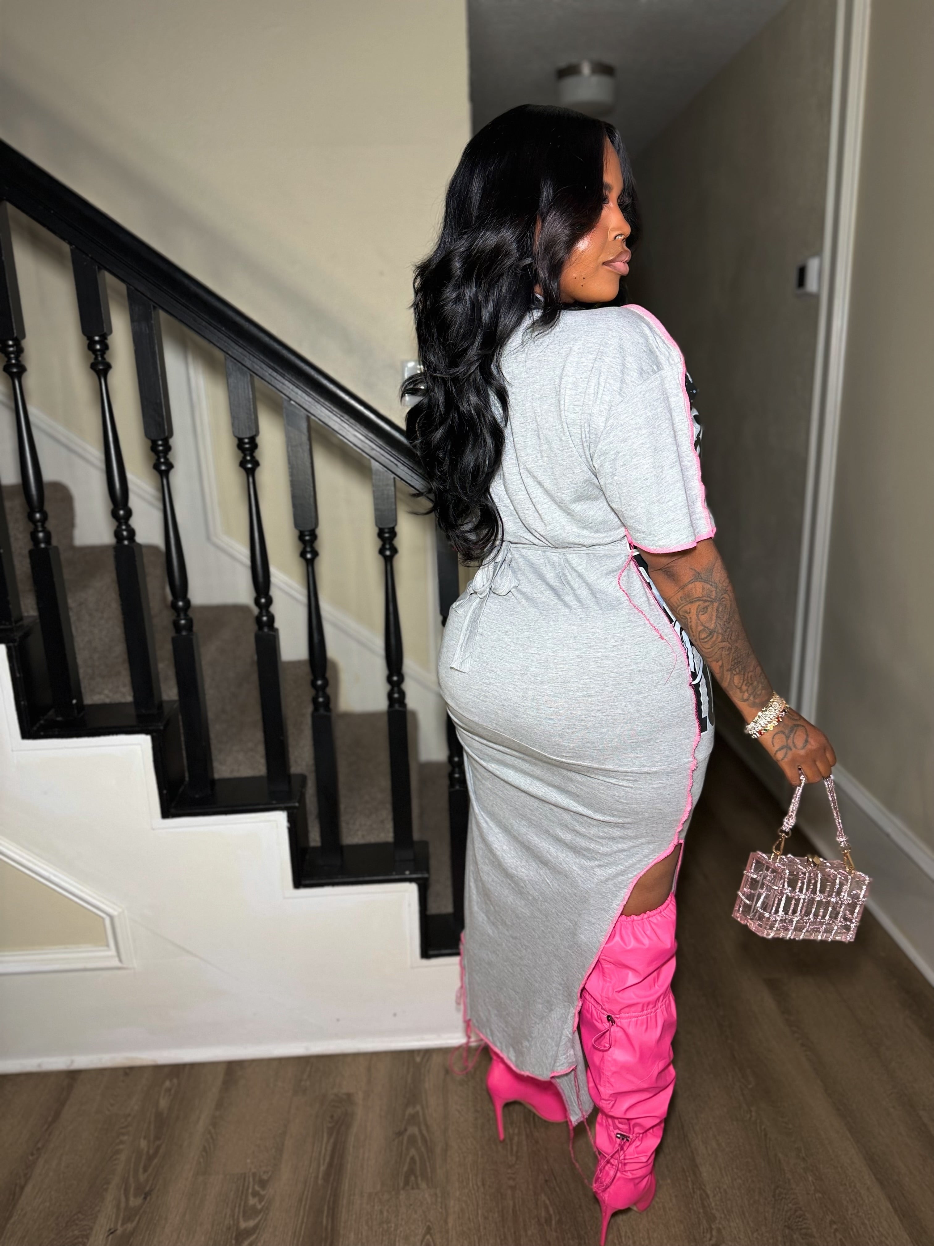 DOPE GIRL PINK DRESS