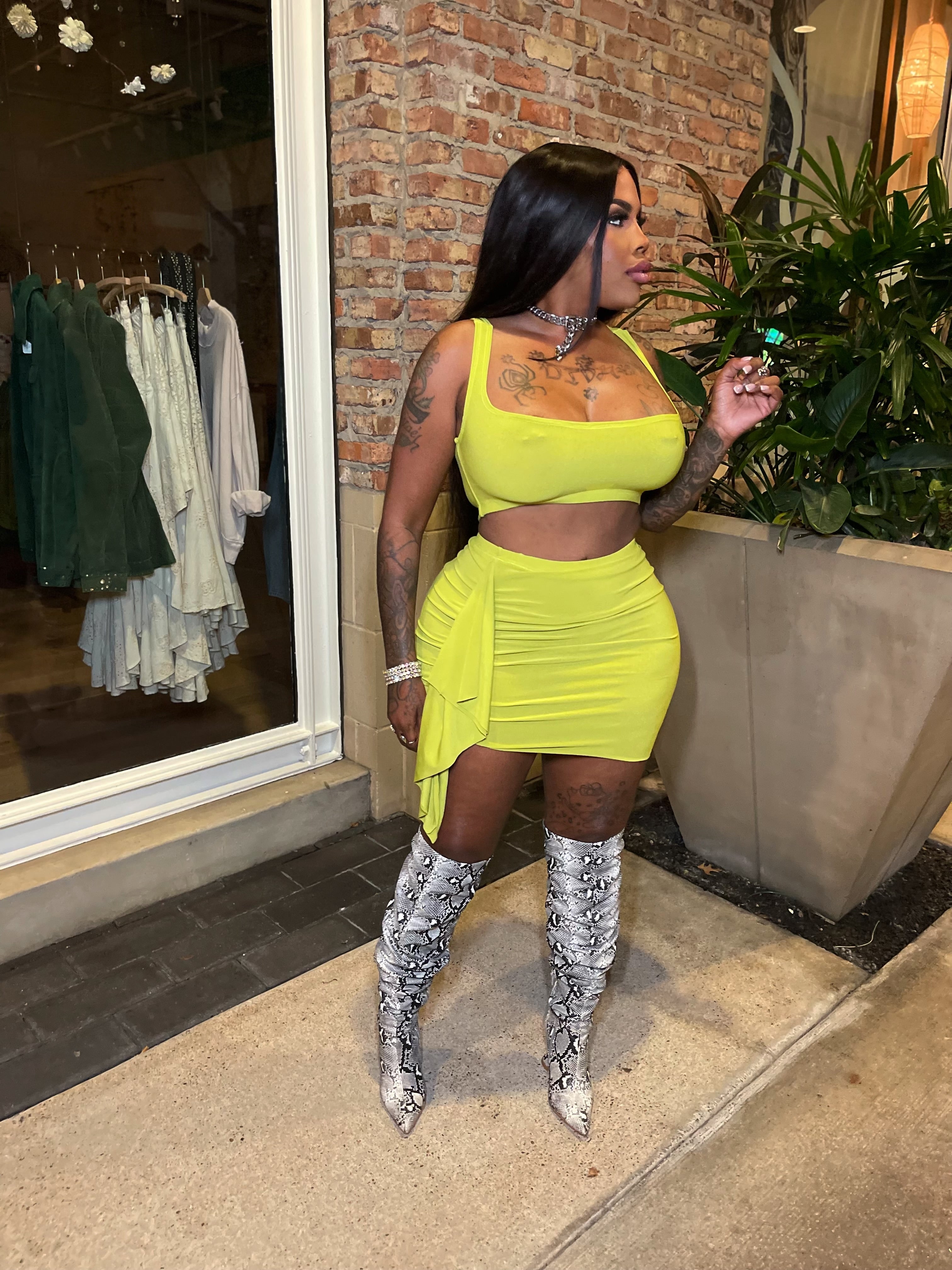 🍋‍🟩 lime juice skirt set
