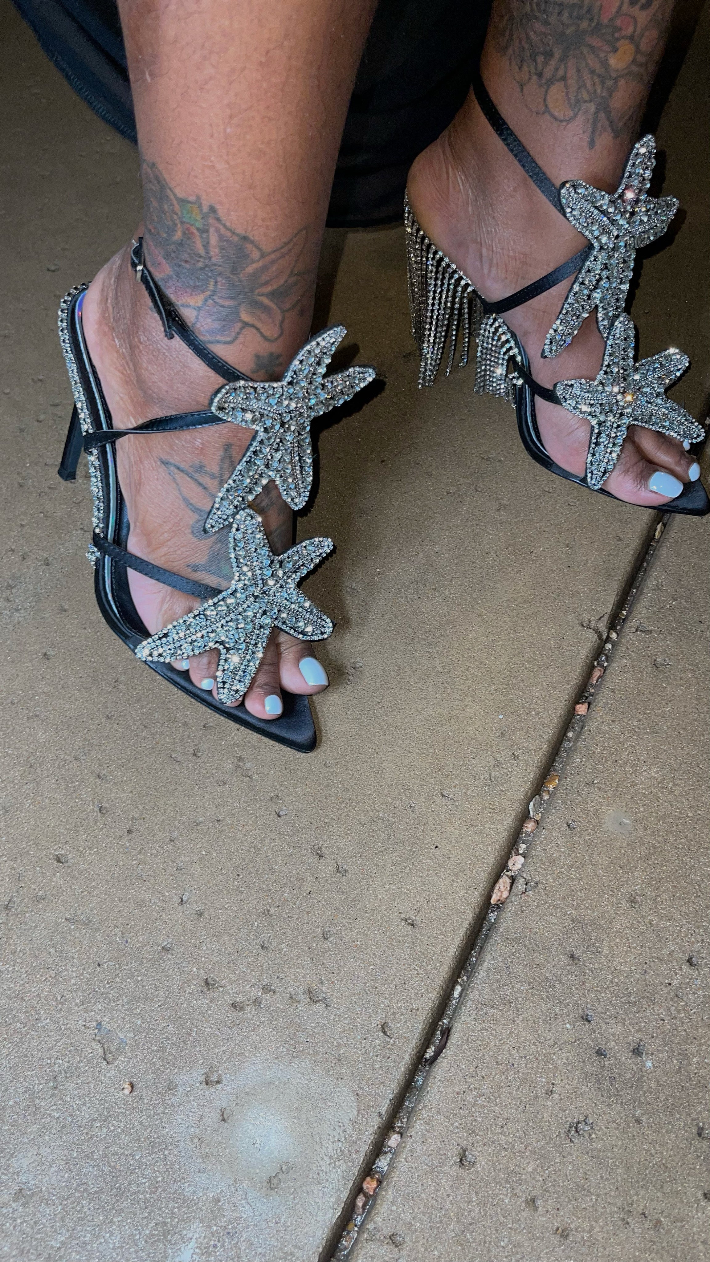 Black fish star heels