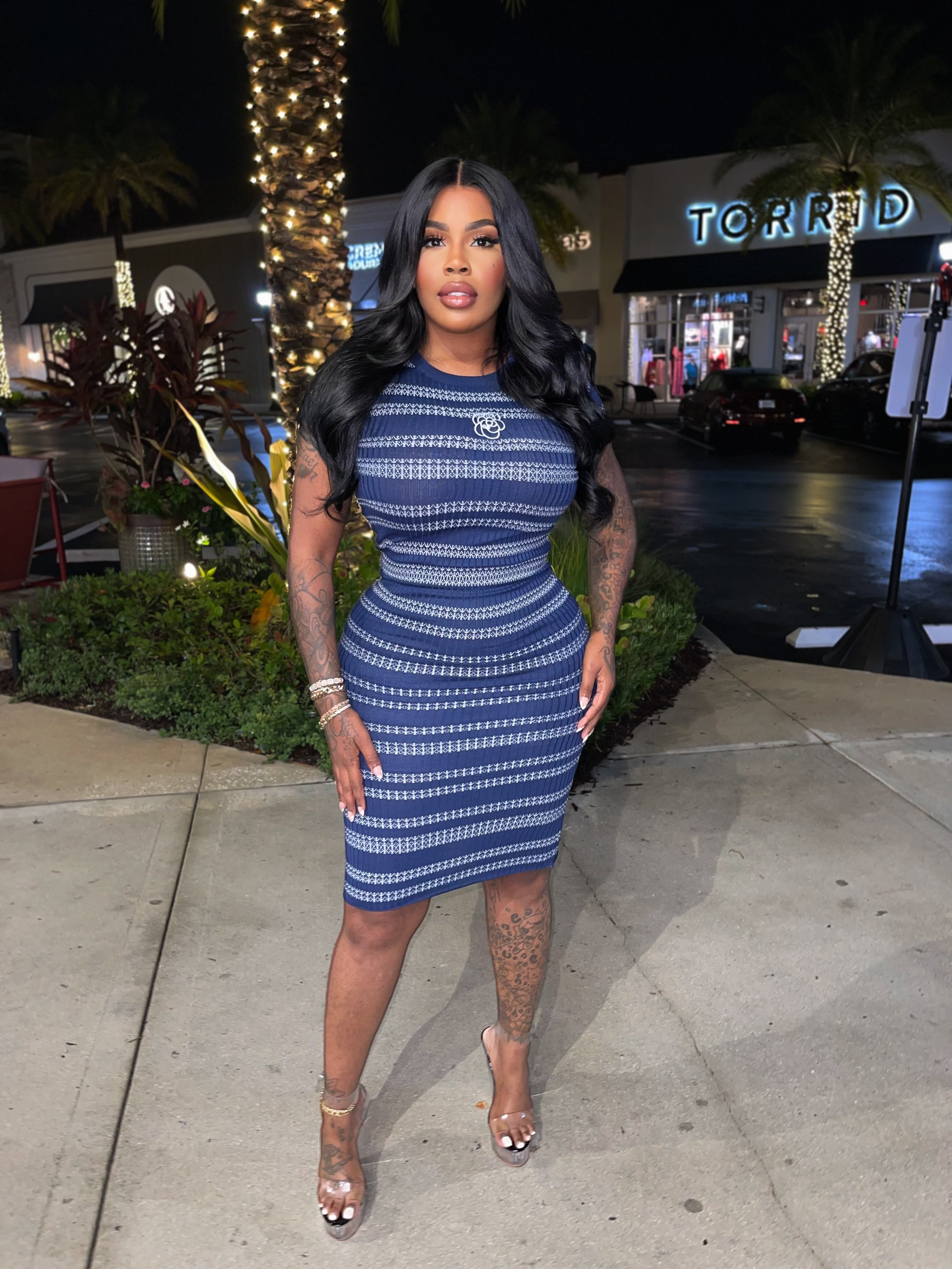 Happy hour dress blue