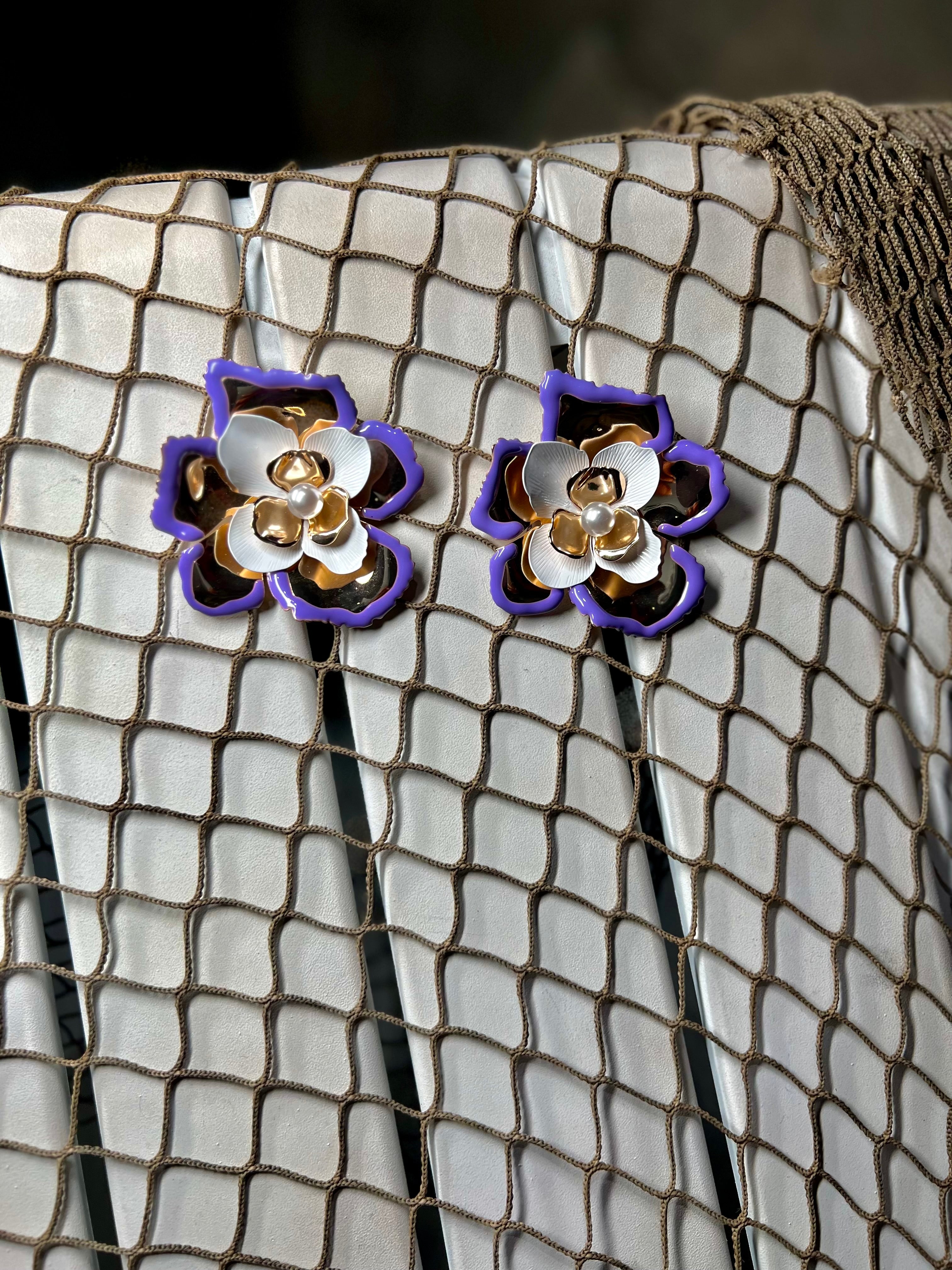 Lavender flower earrings