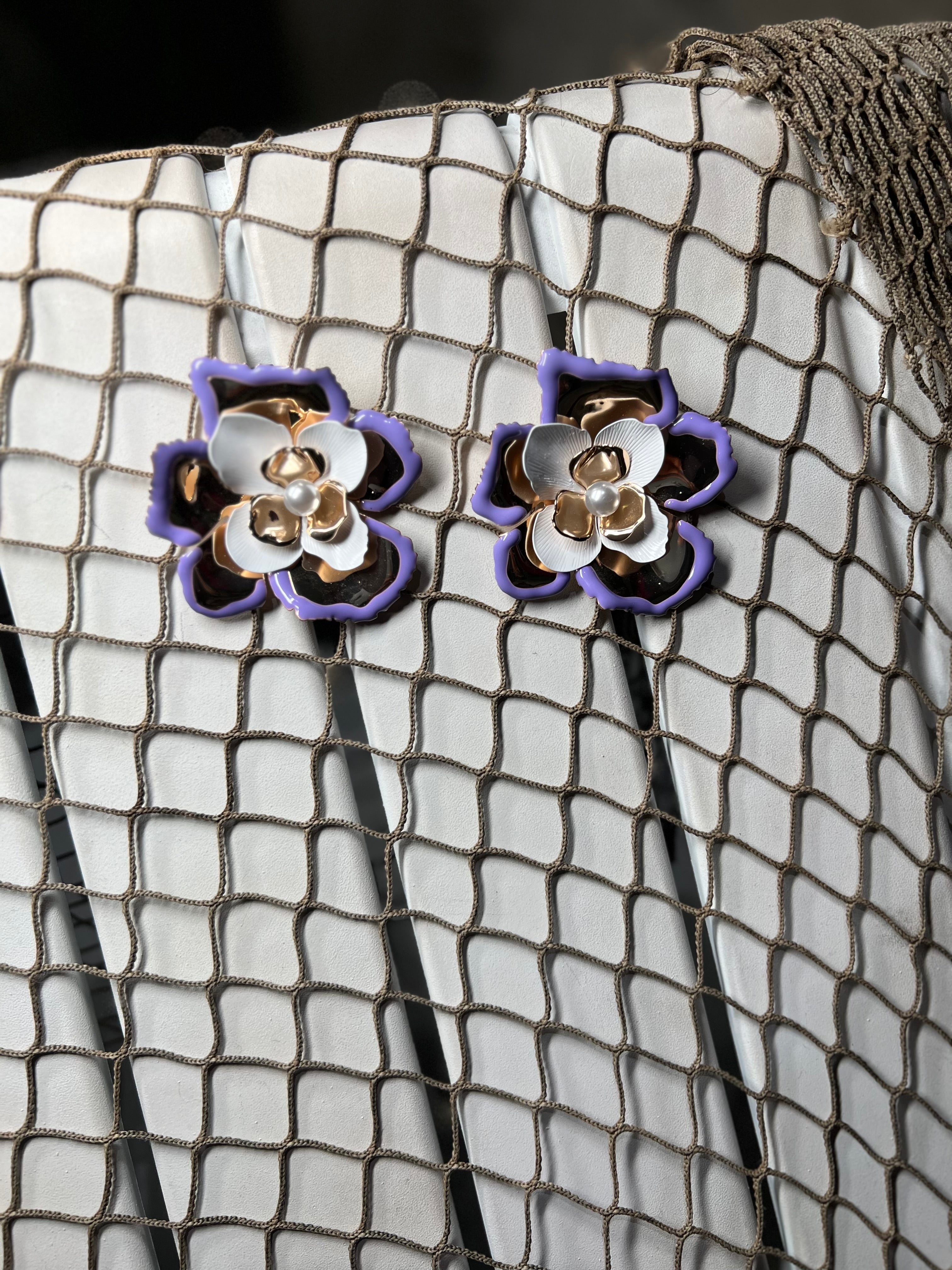 Lavender flower earrings