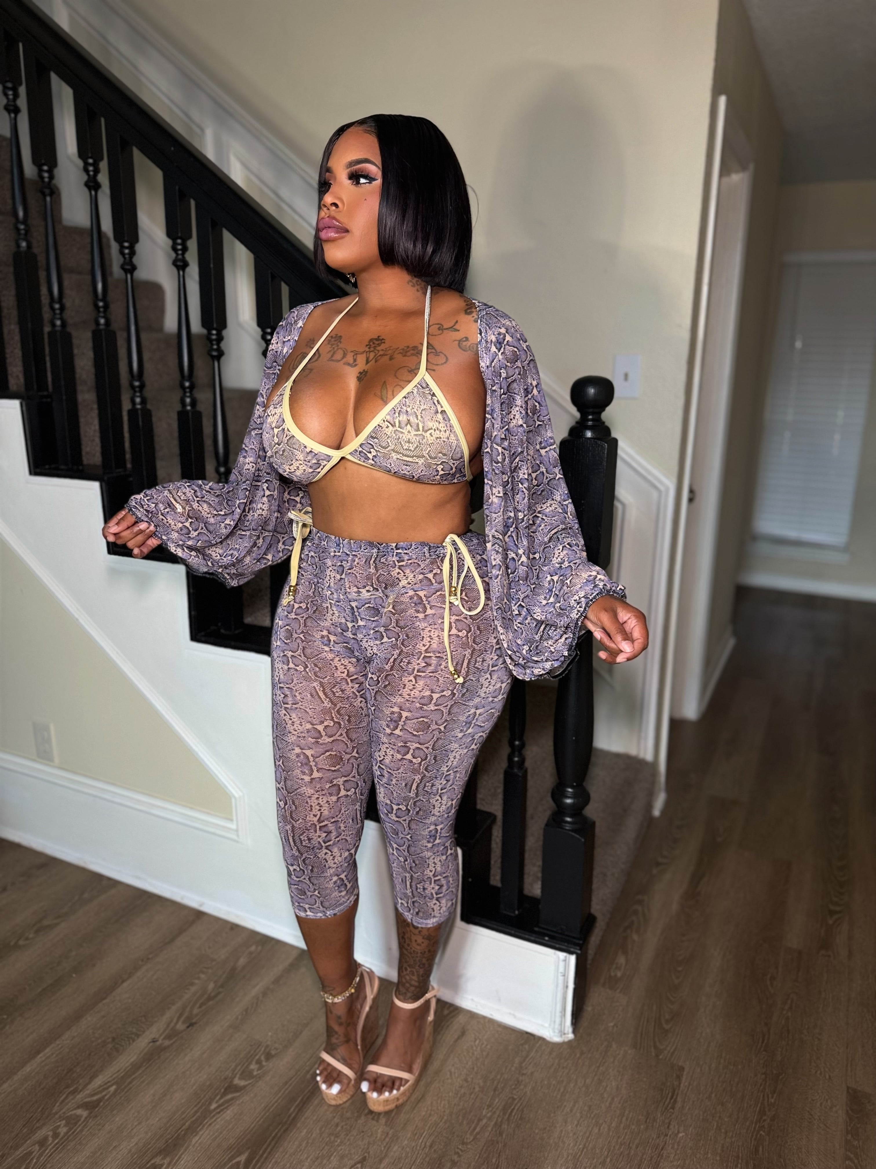 Snake print 4 pcs set