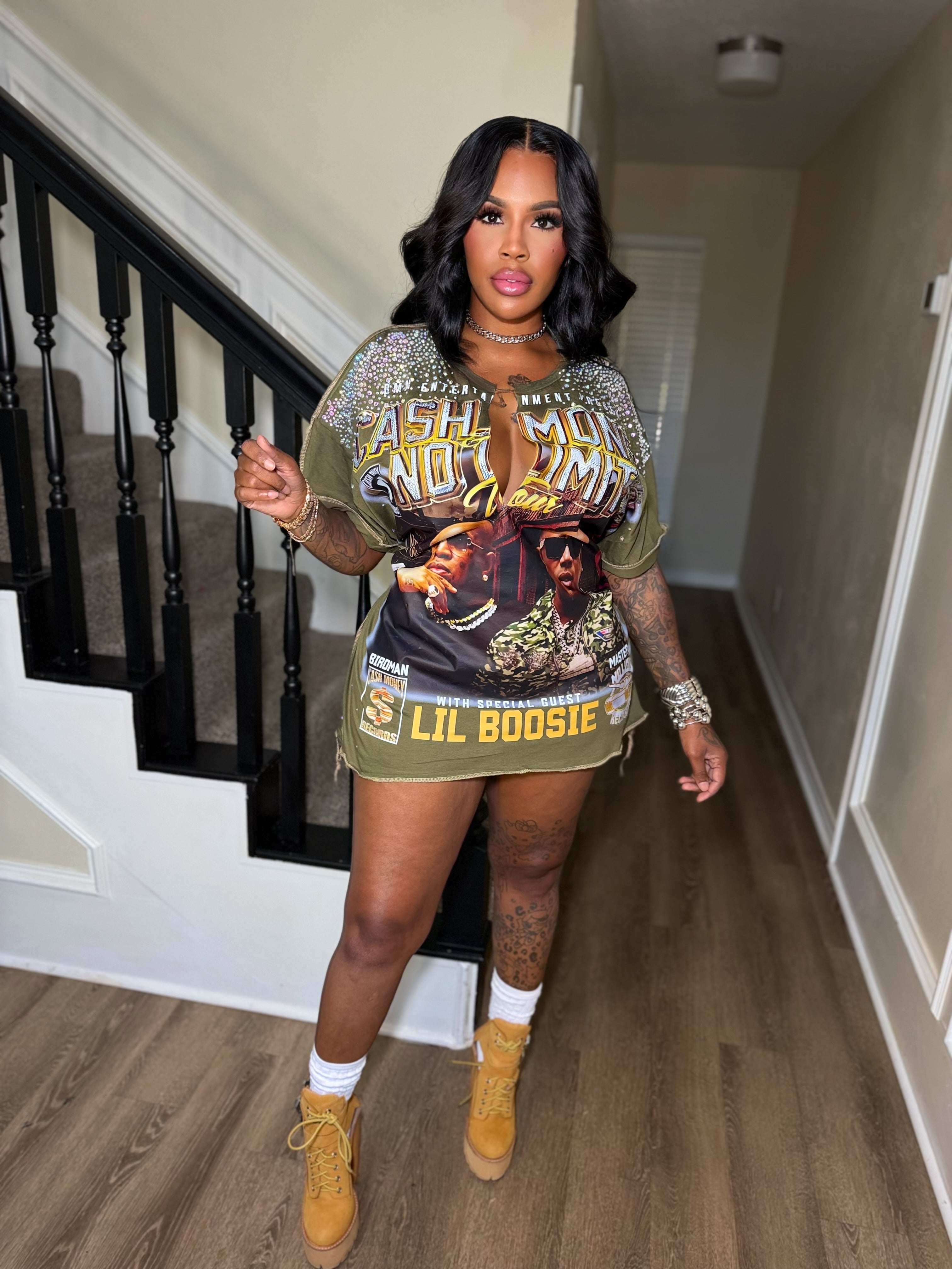 Cash X limit Army oversized tee