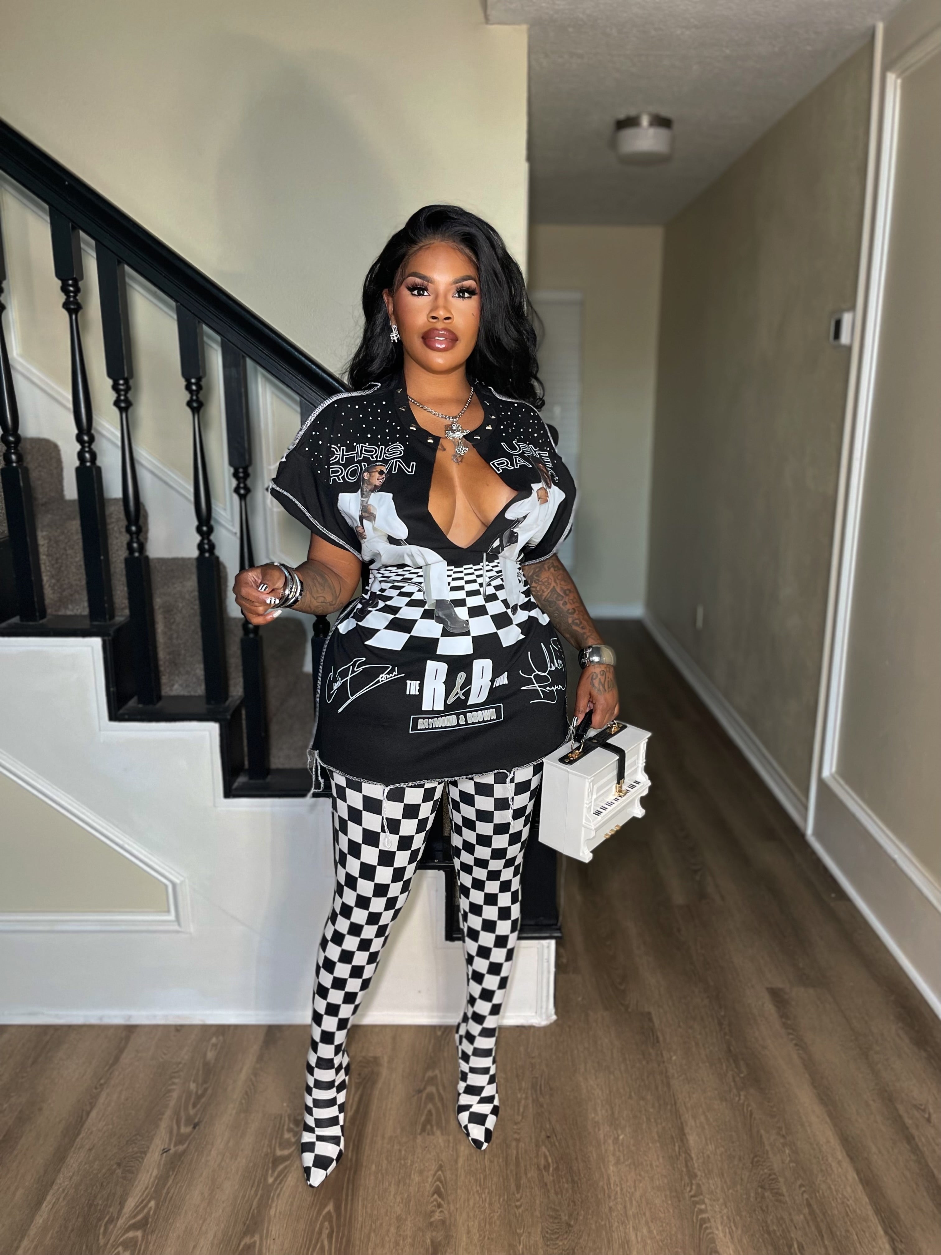 Checkerboard tour tee