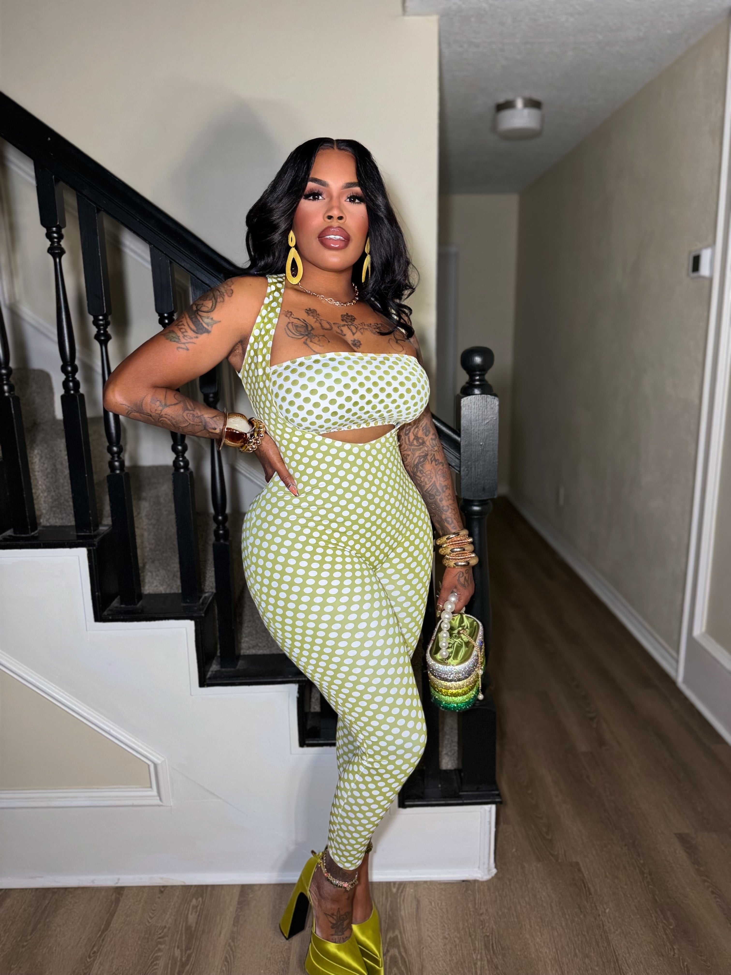 Polkadot reverse jumpsuit ￼
