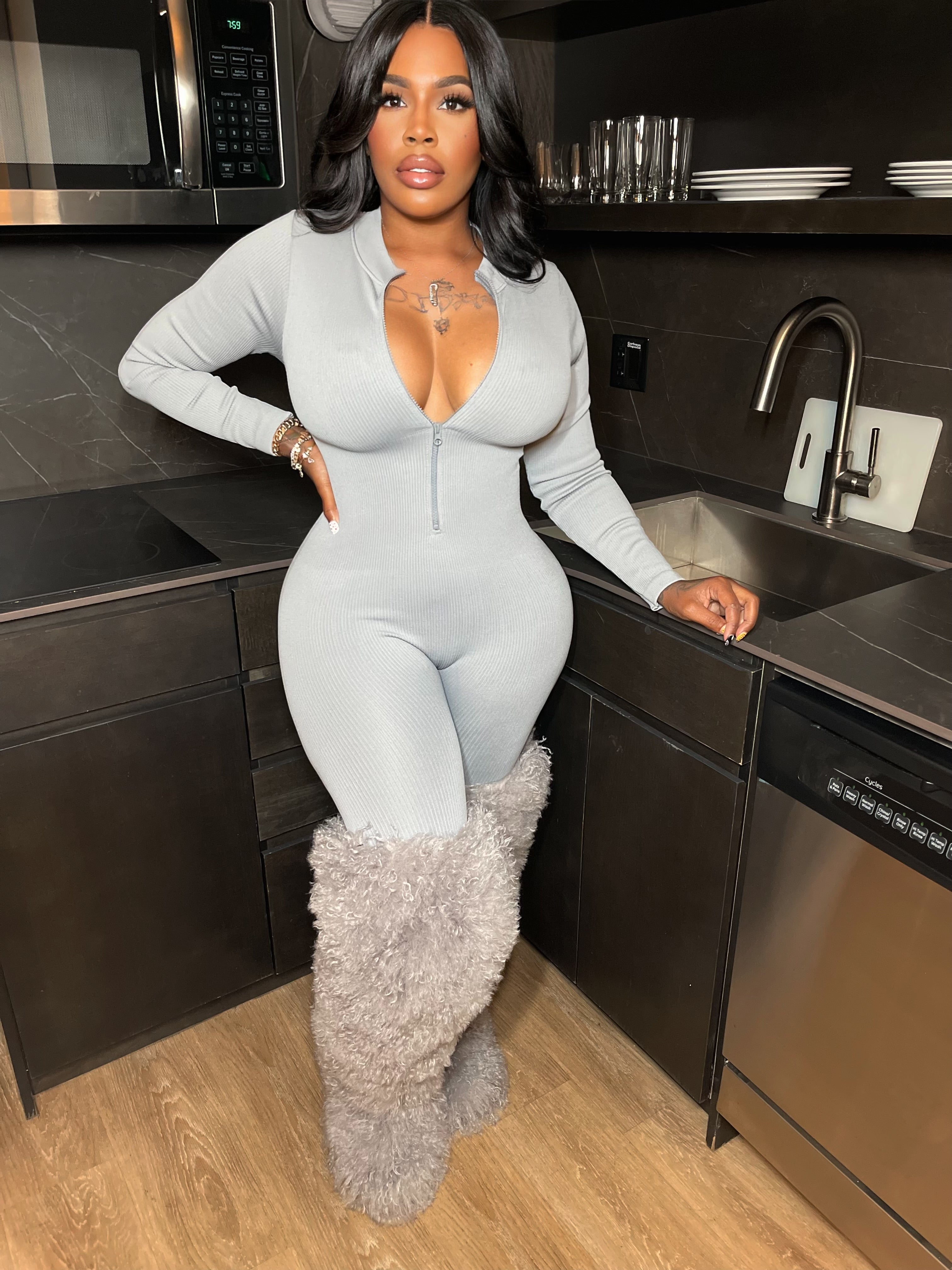 Grey jumpsuit