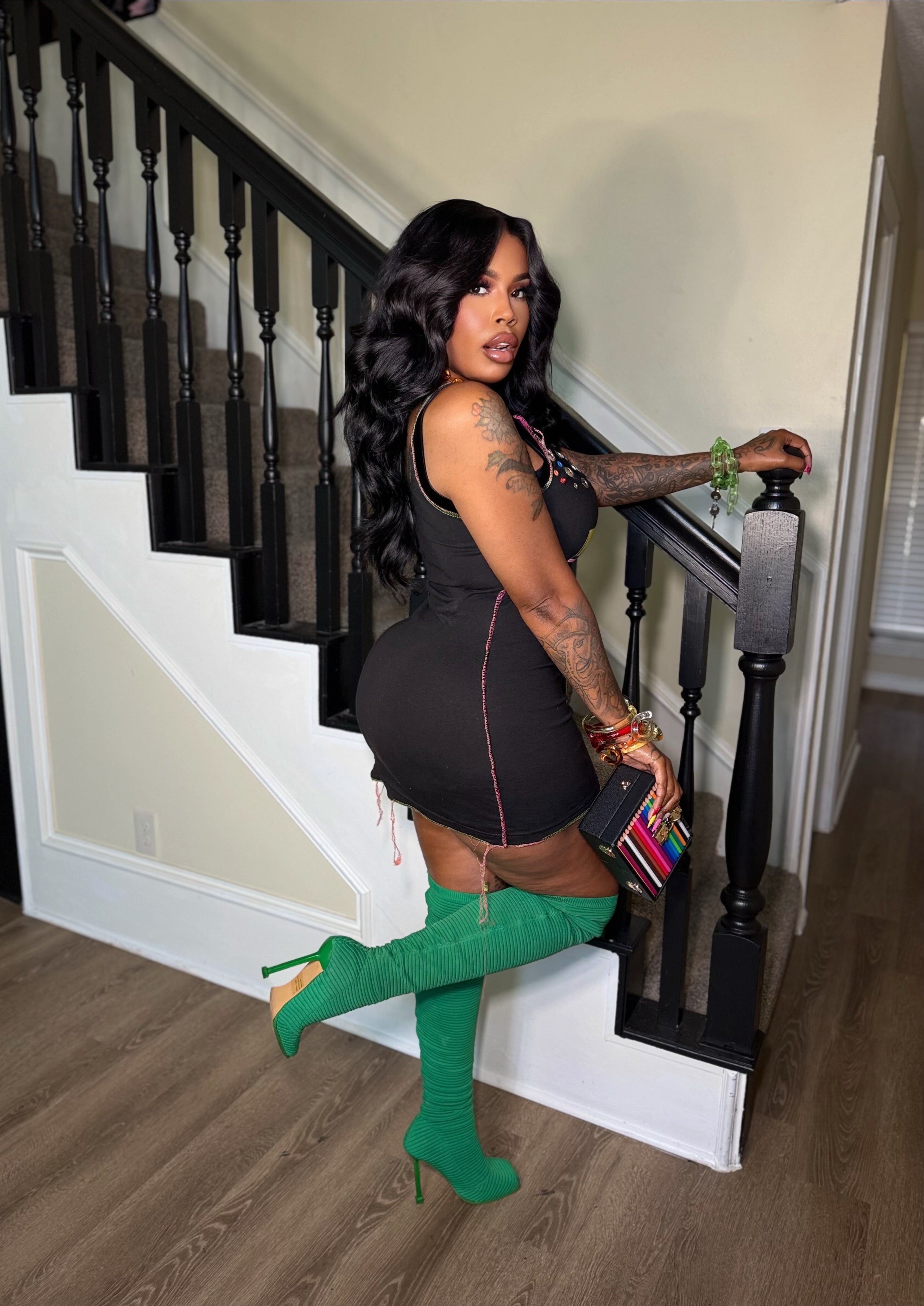 Colorful eyelet skirt