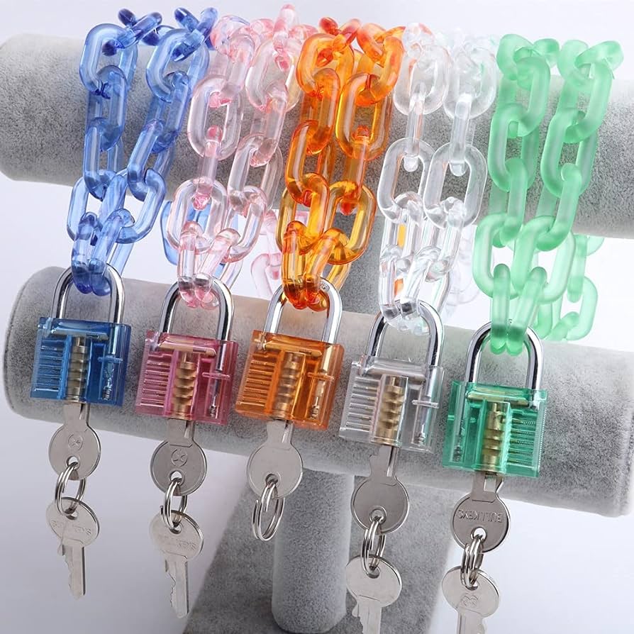 Transparent Chain Collar Padlock Necklace