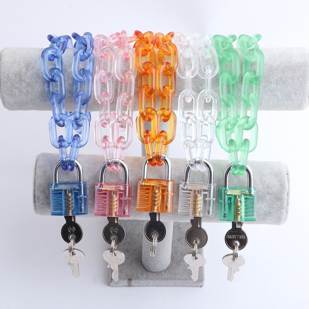 Transparent Chain Collar Padlock Necklace