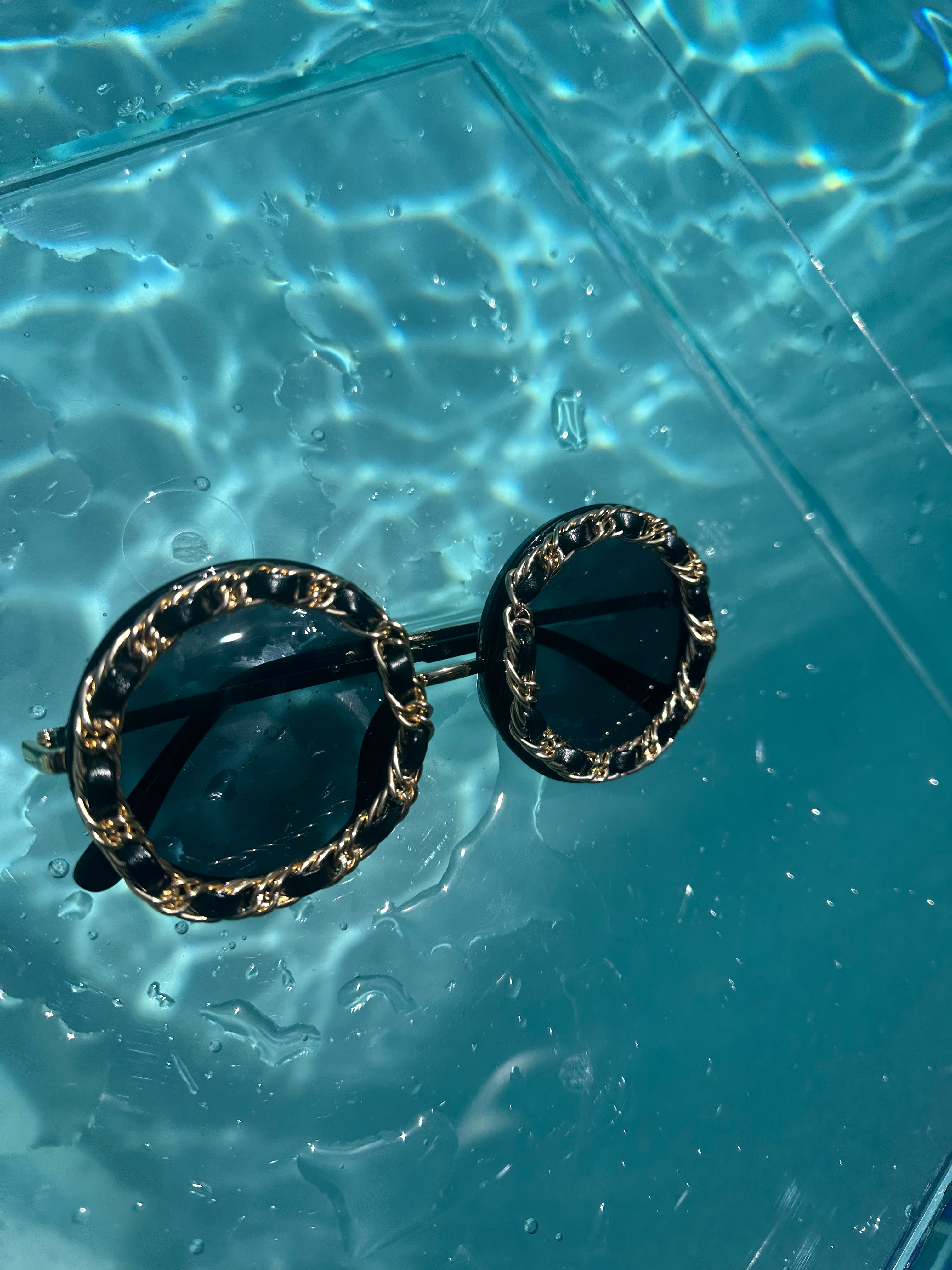Gold chain sunglasses