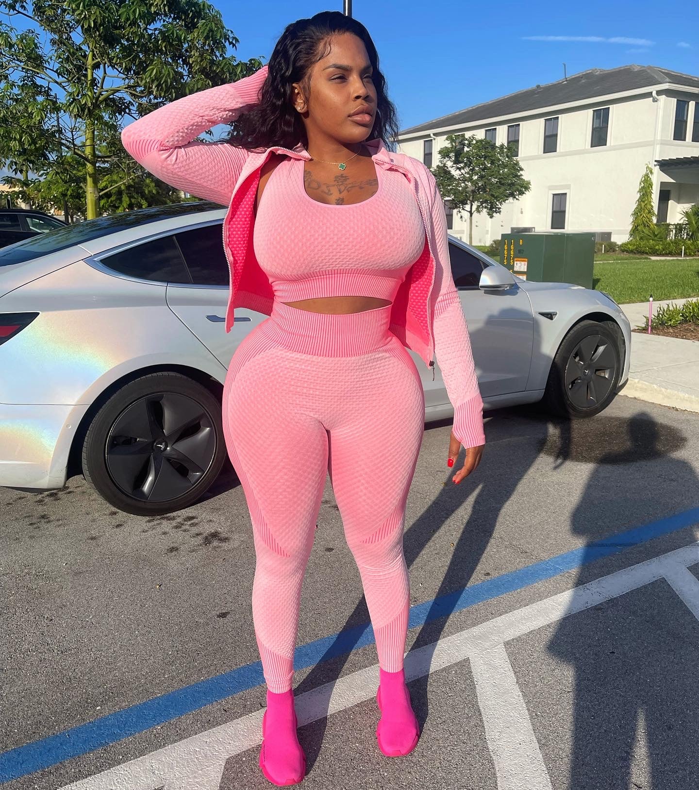 Pink tracksuit 3 pcs set