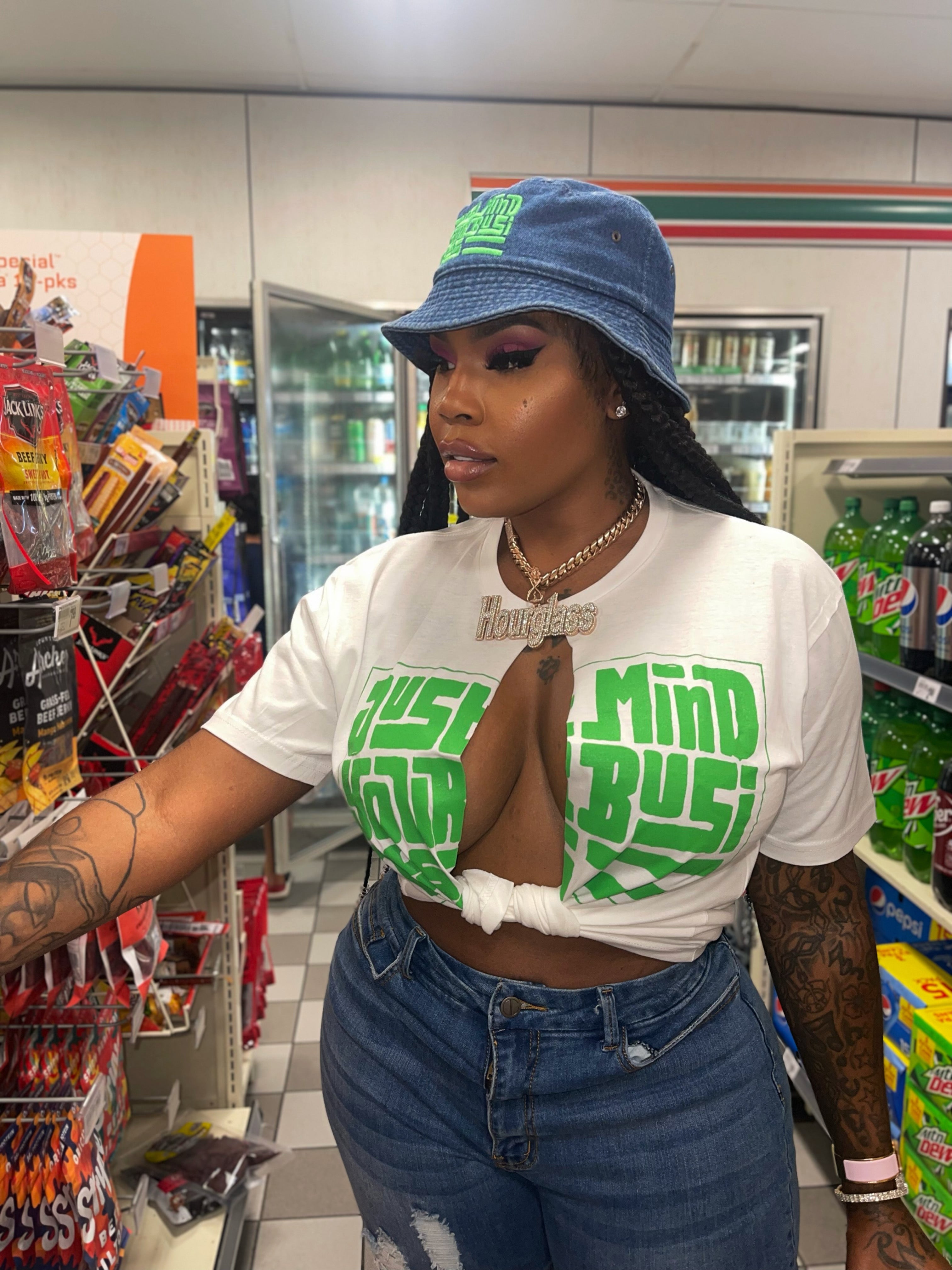 Green just mind your business tee